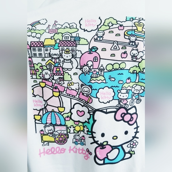 NEW Hello Kitty White Fleece Lined Sweatshirt Size L - Picture 5 of 16